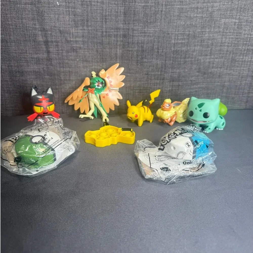Mixed Pokemon Action Figure Toy Lot Mini Pikachu Bulbasaur Decidueye Litten